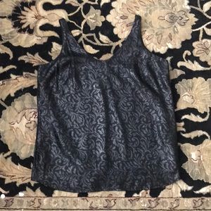 Ann Taylor Loft// Sparkly Leaf Print Design Top
